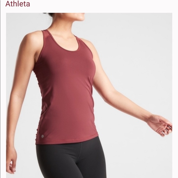 Athleta Bakasana Tank Top Racerback Mesh Fitted Workout Shirt NWOT - Picture 1 of 11